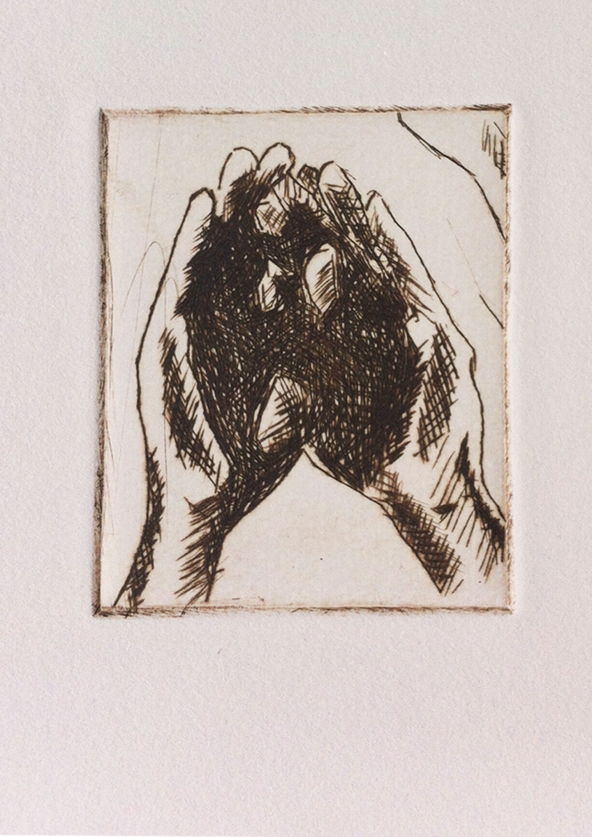 Hands II, drypoint